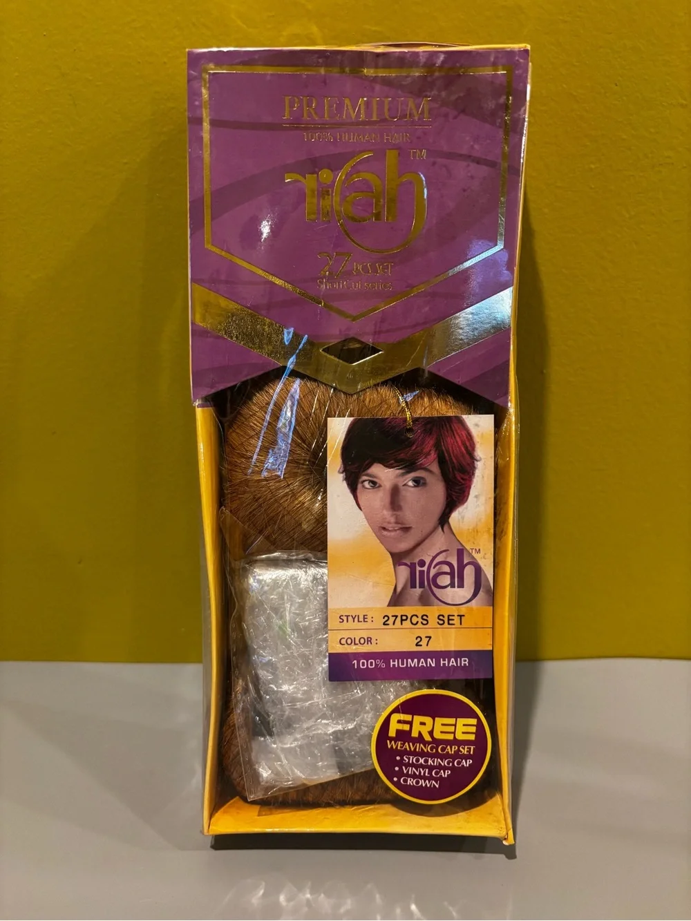 Premium 100% Human Hair Weaving - Color 27 (Light Auburn)